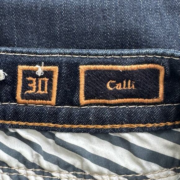 Rock Revival Calli Skinny Jeans Women's Size 30 Blue Embroidered Dark Wash - Picture 12 of 14